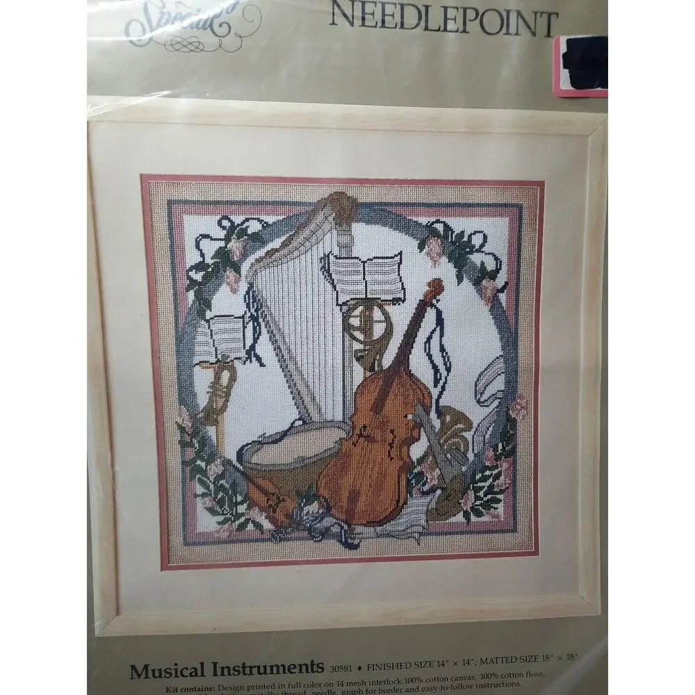 Candamar Something Special Needlepoint Kit Musical Instruments 30581 Vintage